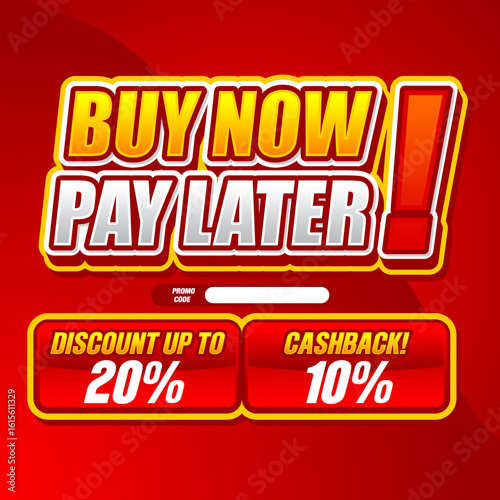 Buy Now Pay Later Template – 20% Discount and Cashback Offer Poster