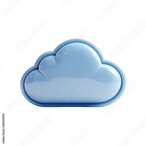 Light-blue, 3D rendered cloud icon