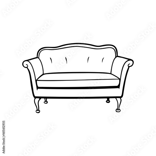 sofa icon vector line art