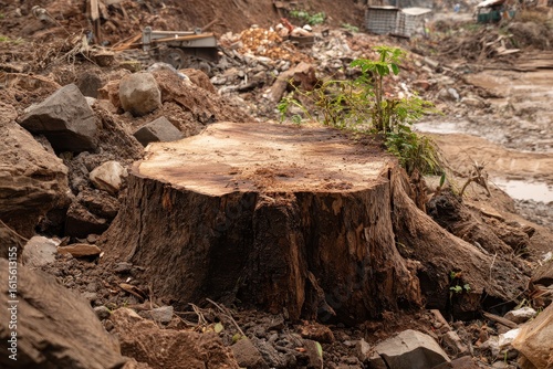 Wallpaper Mural West Java 9 September 2024 The stump of a felled tree Torontodigital.ca
