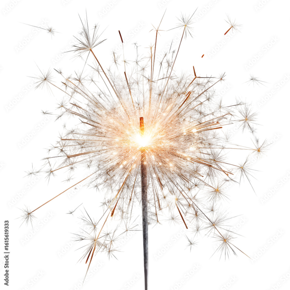Obraz premium sparkler on white, Sparkle Firework Explosion, png