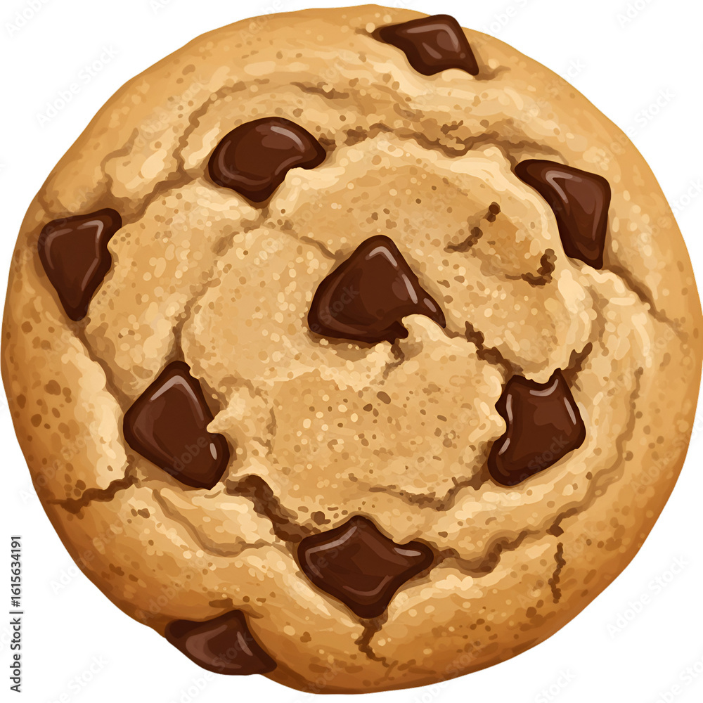 Fototapeta premium Isolated Cookie Illustration With Chocolate Chips And Transparent Background