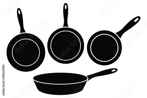 Black frying pans collection skillet cookware