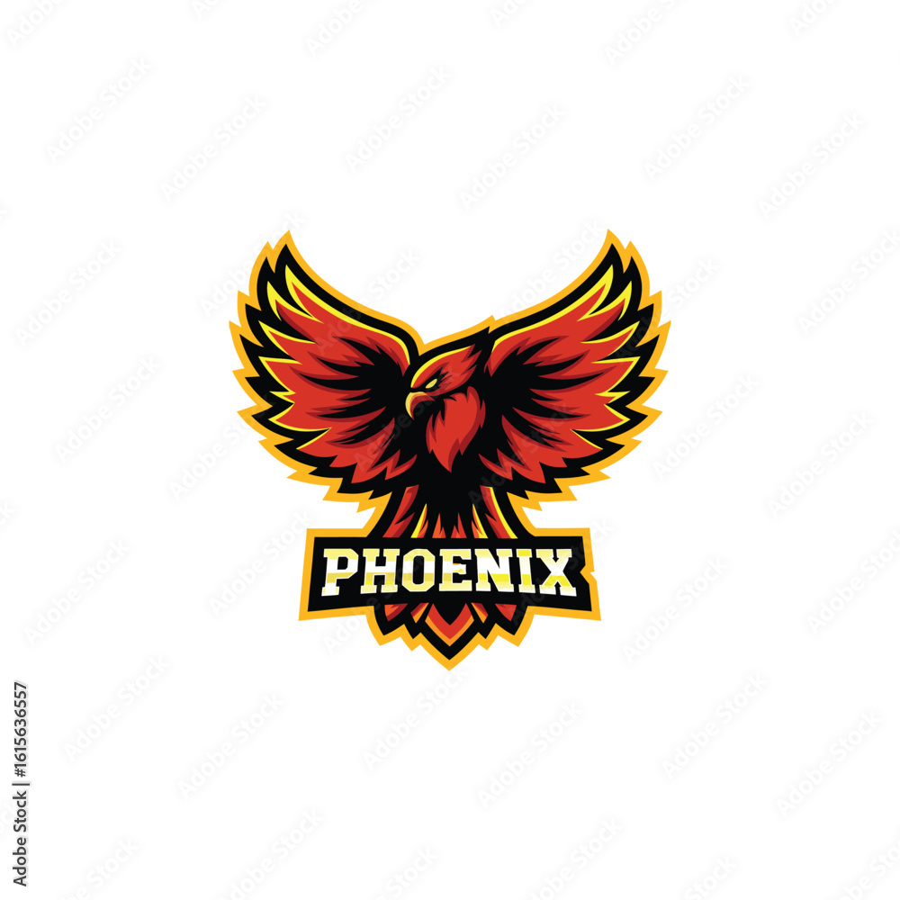 Obraz premium Gaming Phoenix Mascot Logo – Esports & YouTube Branding Ready