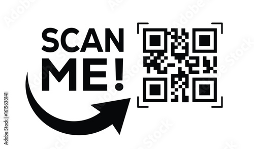 Scan QR code icon. Digital scanning qr code. QR code scan for smartphone. Scan Here text on top of the qr code