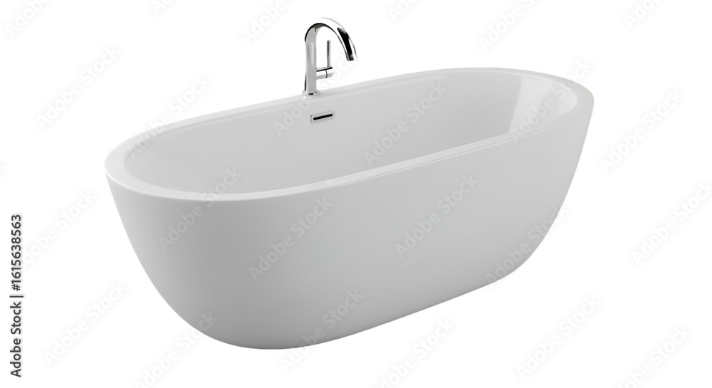© RickR - Isolated 3D Render Of A White Oval Bathtub With Chrome Faucet on Black Background © RickR - Isolated 3D Render Of A White Oval Bathtub With Chrome Faucet on Black Background