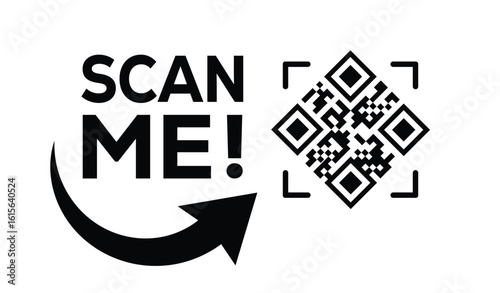 Scan QR code icon. Digital scanning qr code. QR code scan for smartphone. Scan Here text on top of the qr code