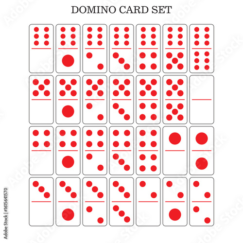 A set of domino playing card image in vector editable