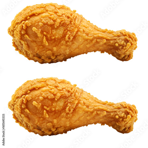 Isolated Fried Chicken Legs On Transparent Background Photo