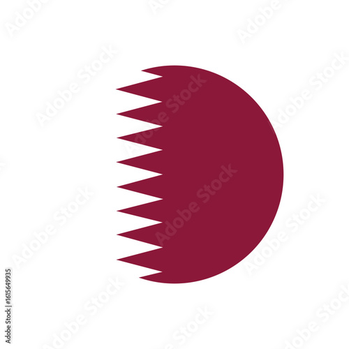 Qatar round flag button , vector isolated on transparent background