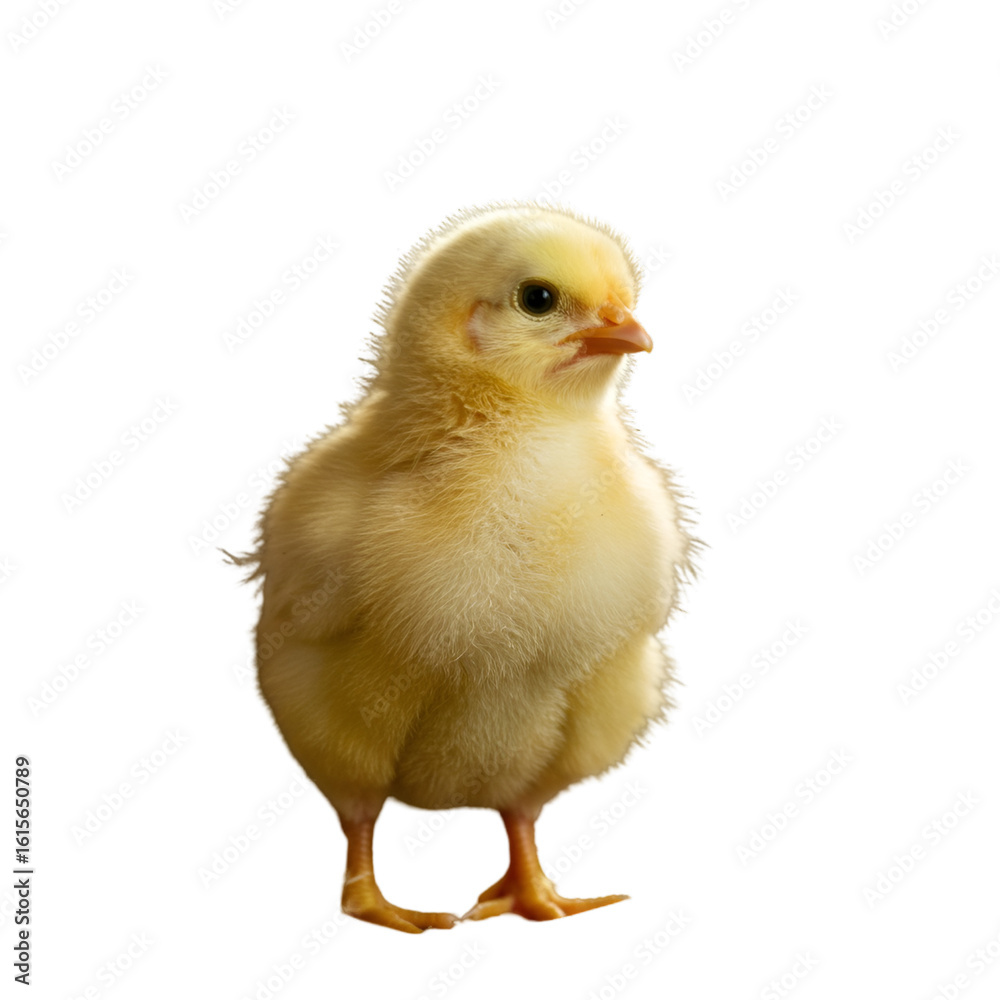 Fototapeta premium Isolated Photo Of A Cute Yellow Chick With Transparent Background