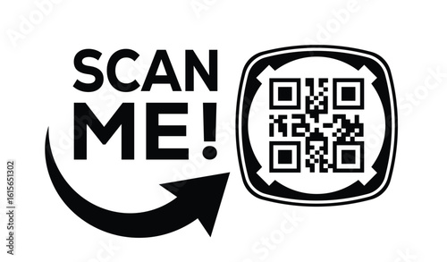 Scan QR code icon. Digital scanning qr code. QR code scan for smartphone. Scan Here text on top of the qr code