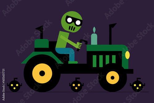 survivor driving tractor crushing