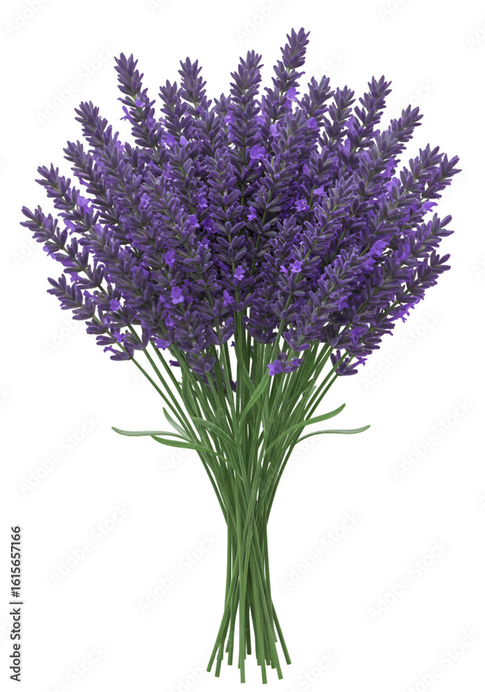 Naklejka premium Isolated Lavender Floral Bouquet On Transparent Background Purple Bloom