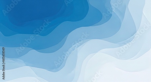 Wallpaper Mural Abstract flowing layers of blue and white gradient background Torontodigital.ca