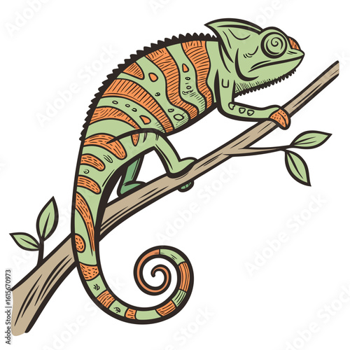 chameleon on a branch