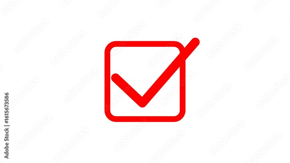 Checklist Icon Animation in Green and Red with Transparent Background 4K