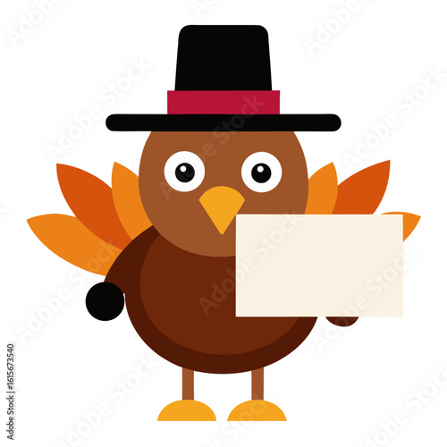 thanksgiving turkey with blank sign