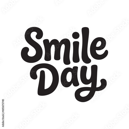 smile day typography silhouette vector arts 