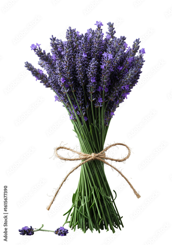 Fototapeta premium Isolated Lavender Bouquet Photo With Transparent Background in Purple Colors