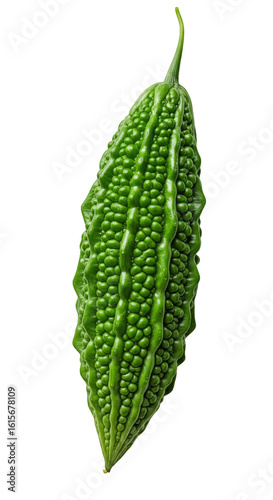 Isolated Photo Realistic Bitter Melon on Black Background