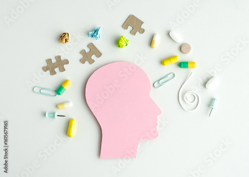 Wallpaper Mural A pink head with a puzzle piece on it Torontodigital.ca