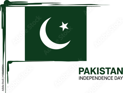 Pakistan flag with dripping paint effect