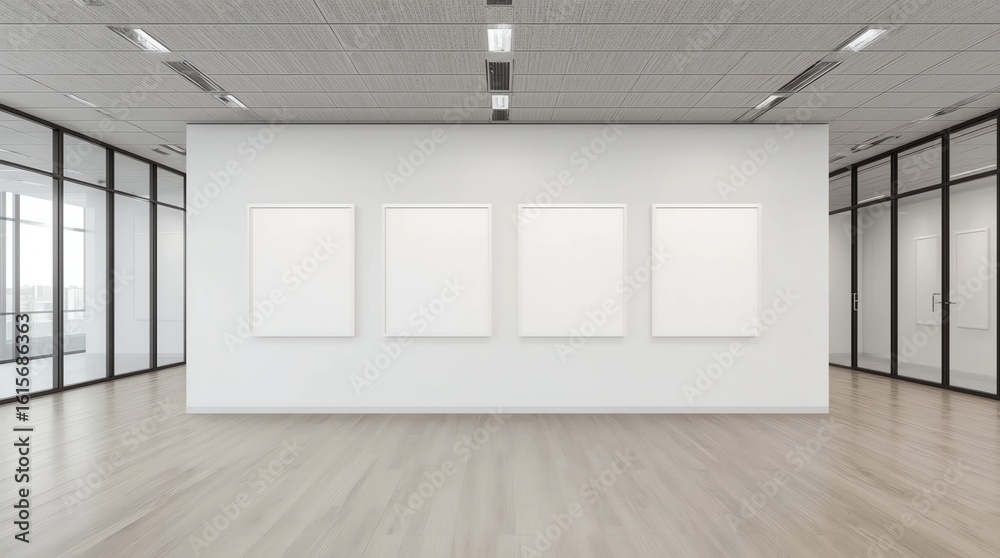 Fototapeta premium Blank on the wall in modern office interior