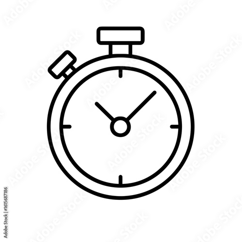 Stopwatch vector icon for sports timing and interval training – outline style