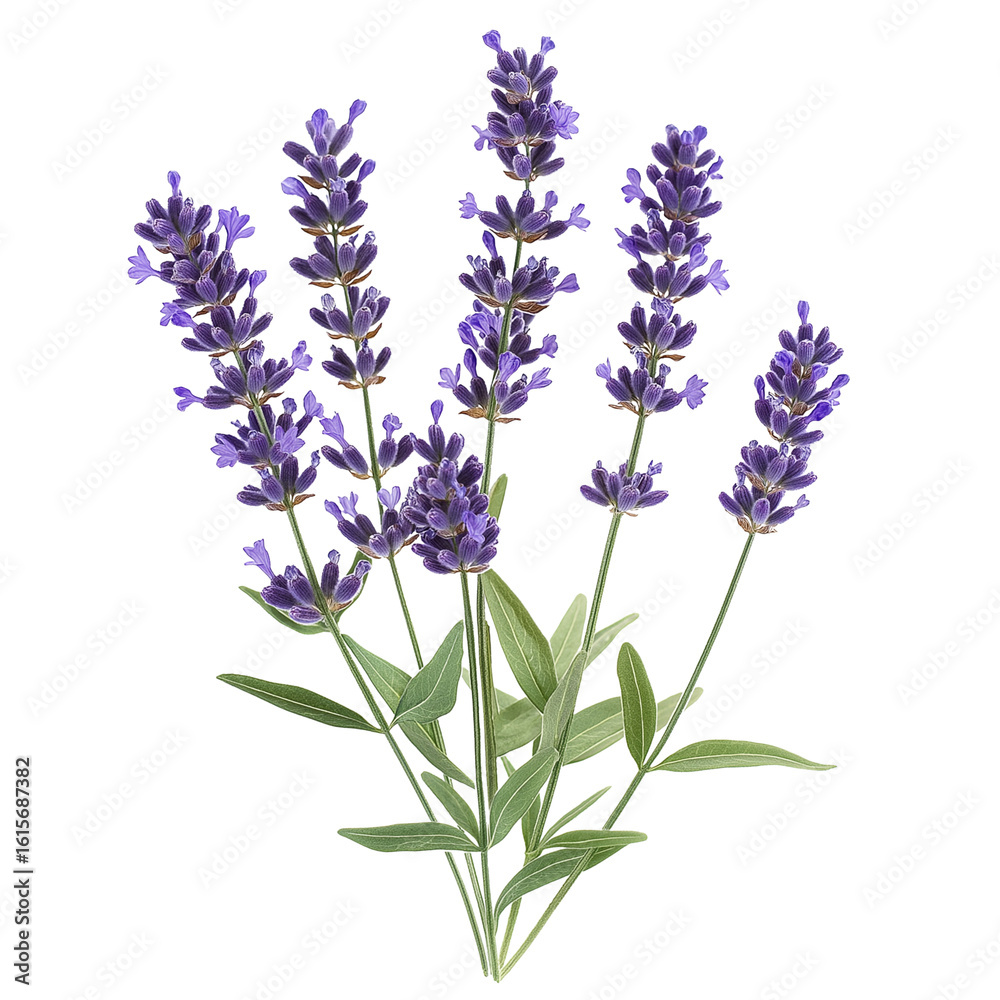 Obraz premium Purple Lavender Bunch Isolated on Transparent Background PNG