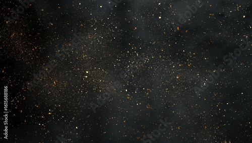 Golden Speckles on Black Background for Textures and Backgrounds in Design Projects