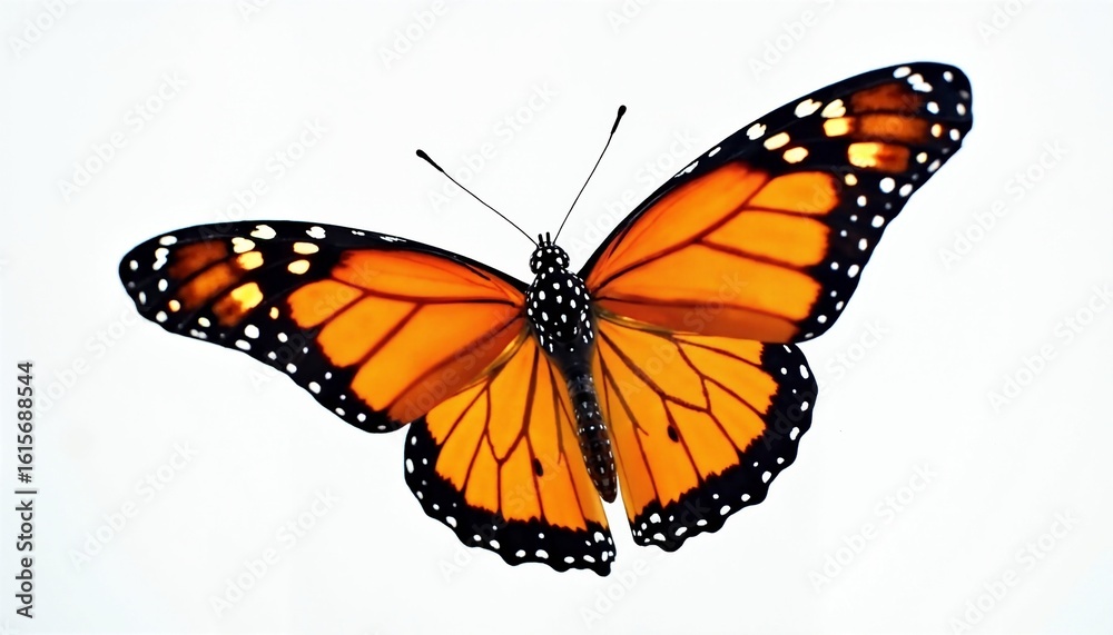 Obraz premium A monarch butterfly in motion against an ethereal background.