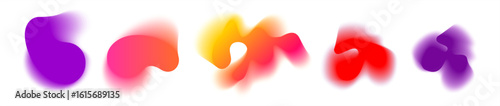 A bright set of abstract gradient shapes in purple, red, orange, and yellow tones on white. Perfect for creative vector covers, music visuals, party posters, or modern wallpaper sets.