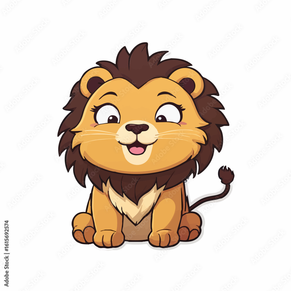 Fototapeta premium Joyful lion 13.eps Cartoon Sticker