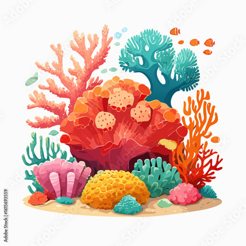 Vibrant Coral Reef Ecosystem Illustrating Underwater Biodiversity and Marine Life Abundance