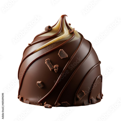 Isolated Realistic Chocolate Dessert Photo With Detailed Textures And Brown Color