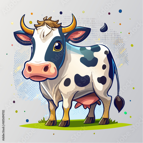 Cartoon Cow Illustration: A Charming Depiction of Farm Life and Whimsical Bovine Art
