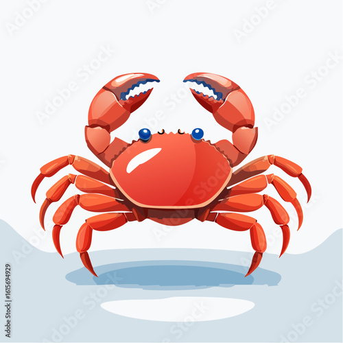 Captivating Cartoon Crab: A Vibrant Aquatic Creature Illustration for Educational and Fun Projects