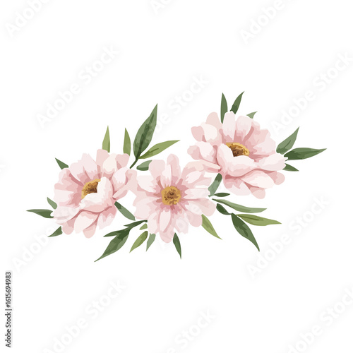watercolor peony flower bouquet