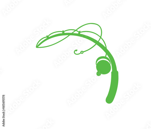 Green fishing rod vectors