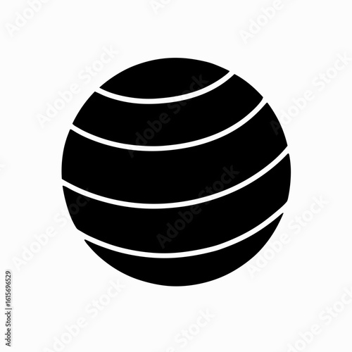 Fitness ball vector icon for stretching and balance workouts – solid style