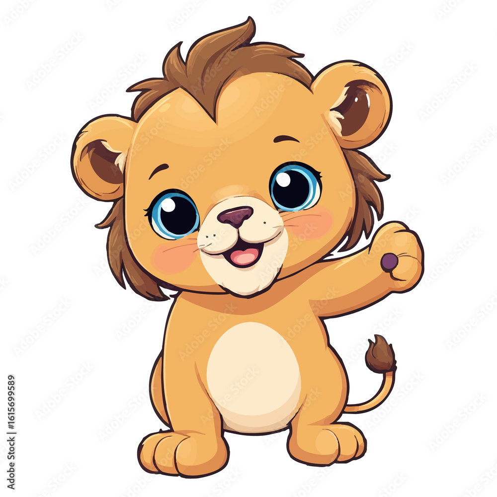 Obraz premium Joyful lion-56.png Cartoon Sticker
