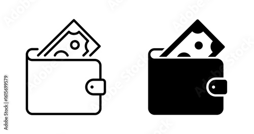 Wallet icon. Wallet and money symbol
