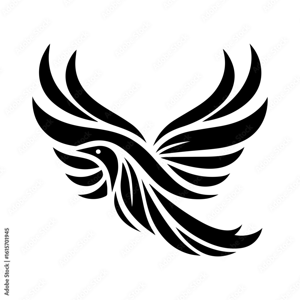 Obraz premium Modern style bird silhouette and letter logo design