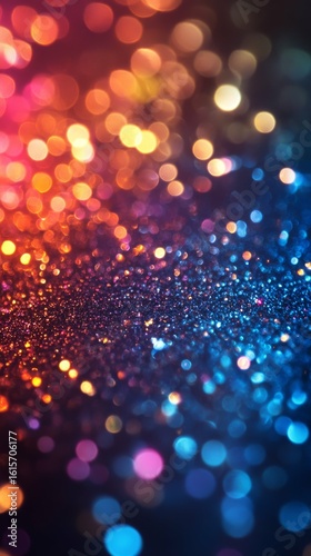 Blurred Colorful Light Effect Background with Glittering Bokeh