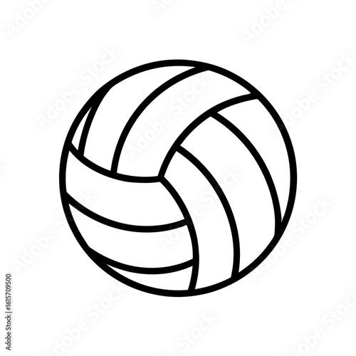 Volleyball ball vector icon for beach and indoor sports – outline style