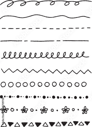 手書きの飾り罫 ライン素材 セット