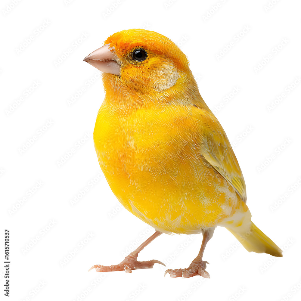 Obraz premium Vibrant Yellow Canary Bird on Black Background