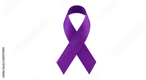 Purple Ribbon Symbol Isolated On Transparent Black Background Illustration
