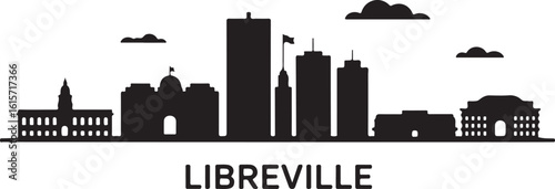 Foto Libreville Skyline Silhouette Presidential Palace Coastal City Buildings Gabones